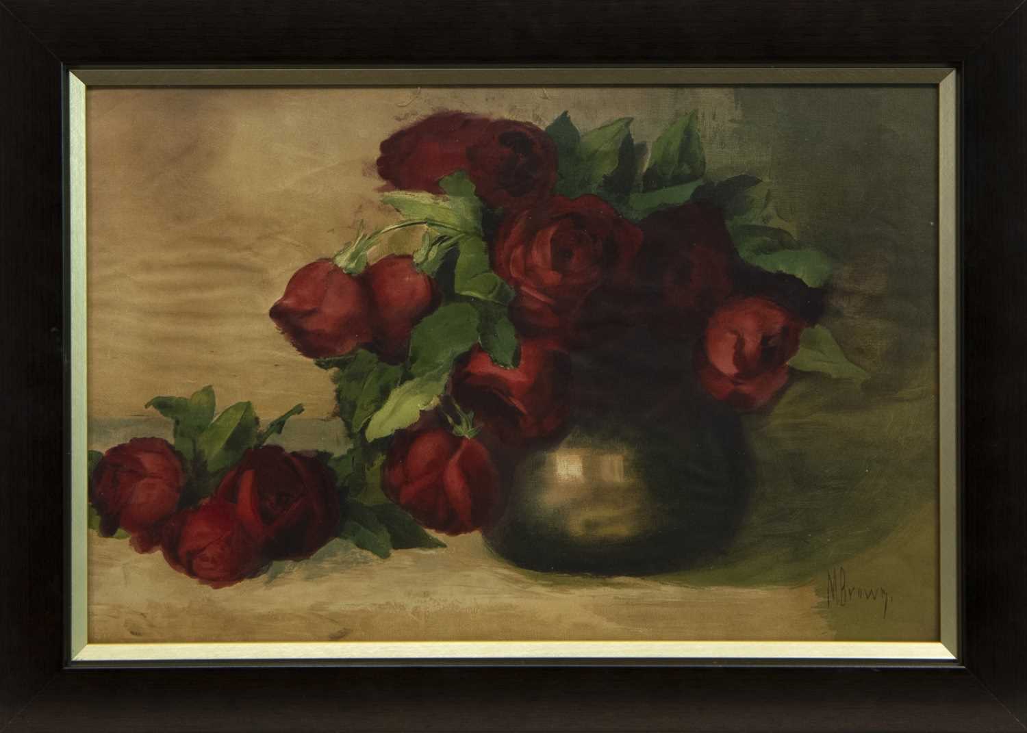 Lot 39 - ROSES, A GOUACHE BY M BROWN