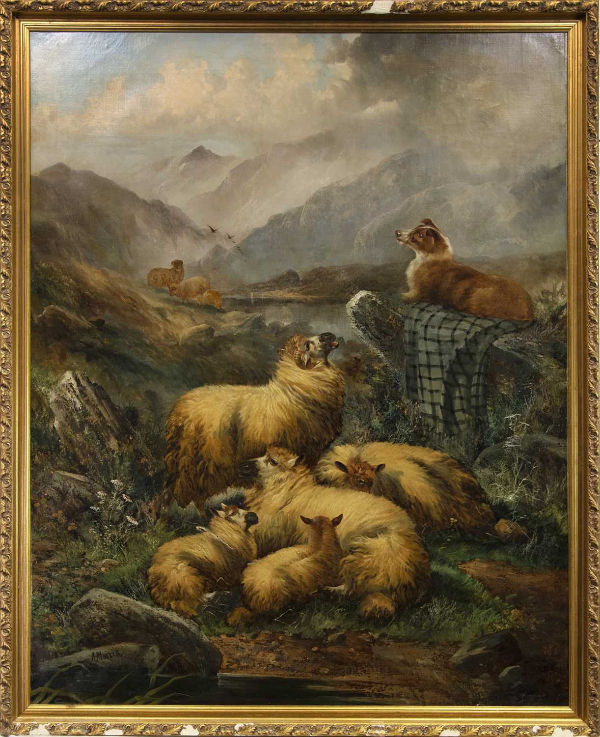 Lot 130 - THE FLOCK, AN OIL BY ALFRED MORRIS