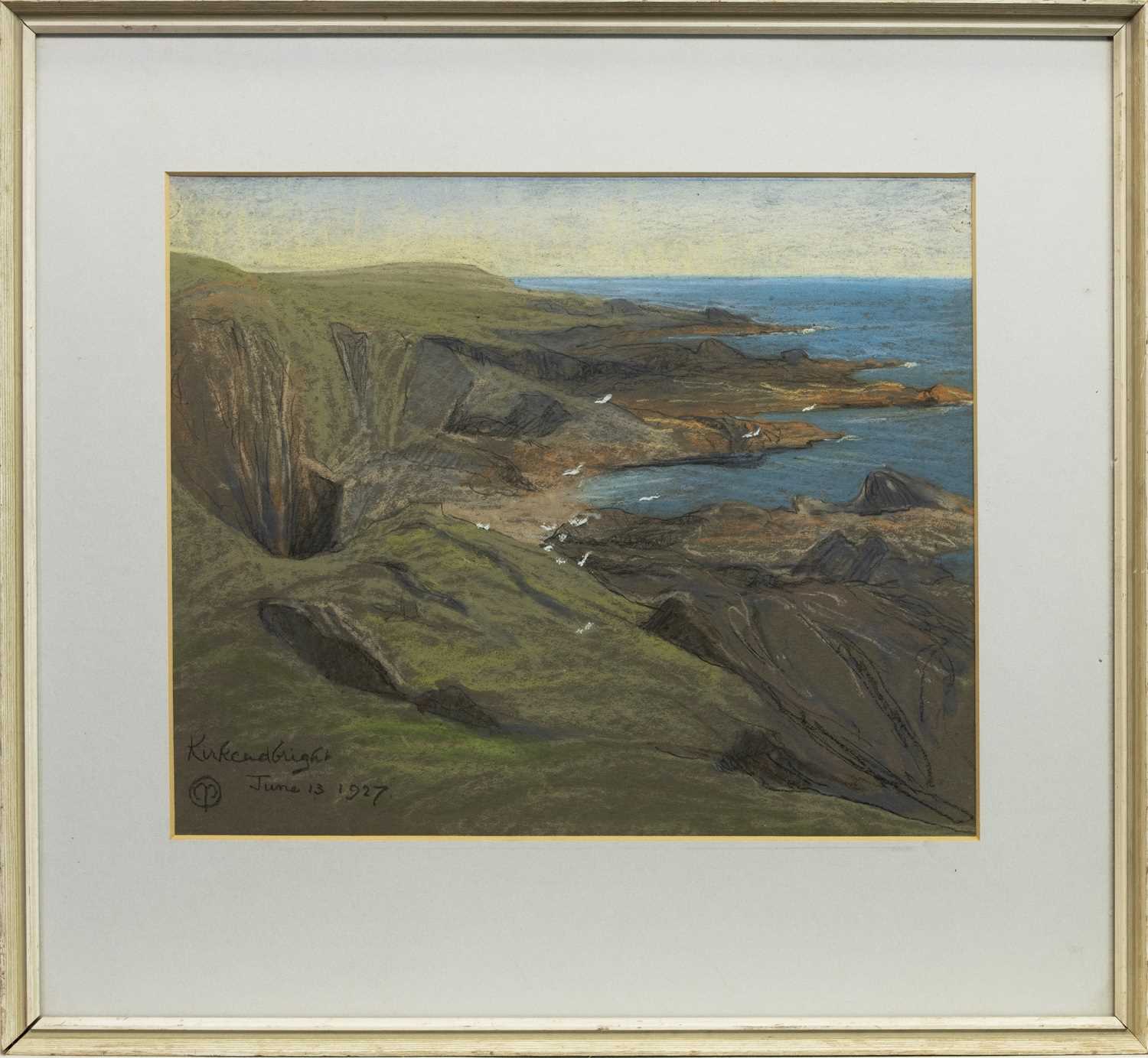 Lot 39 - KIRKCUDBRIGHT COAST, A PASTEL BY MARY YATES