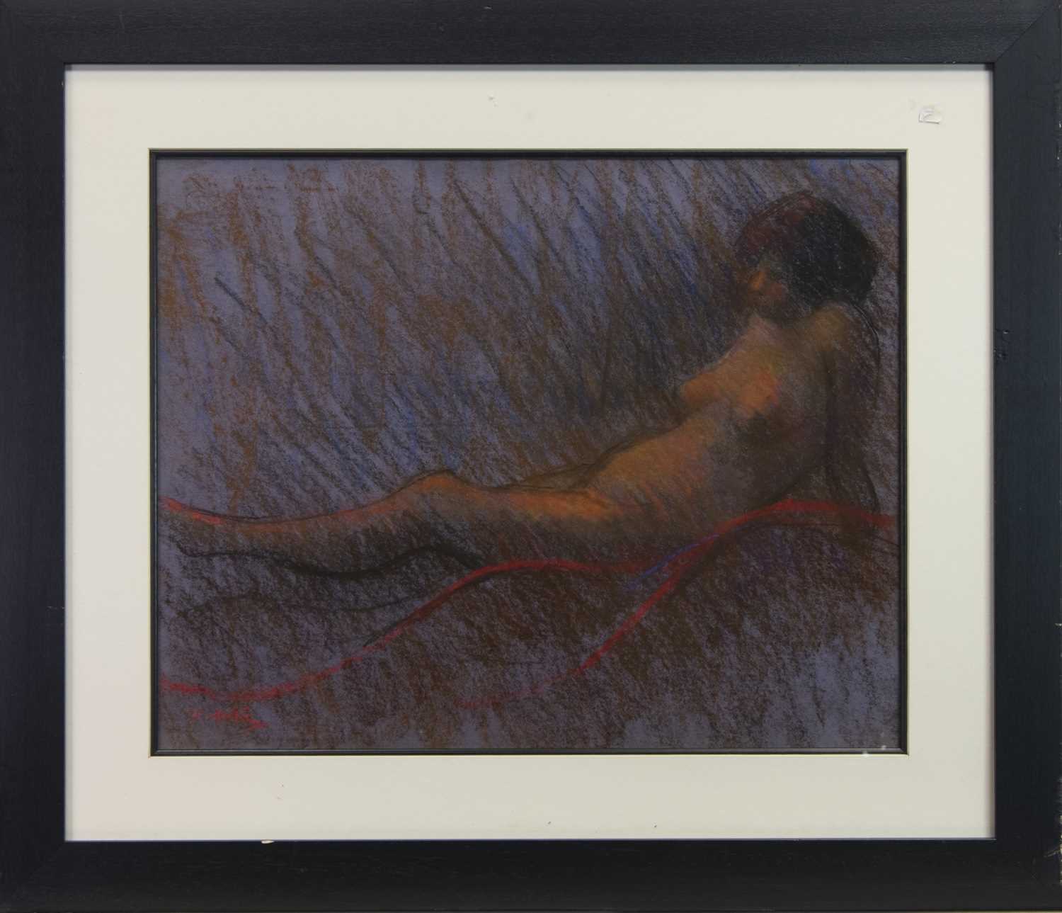 Lot 47 - RECLINING NUDE, A PASTEL BY JOHN MACKIE