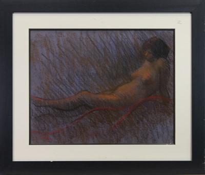 Lot 47 - RECLINING NUDE, A PASTEL BY JOHN MACKIE