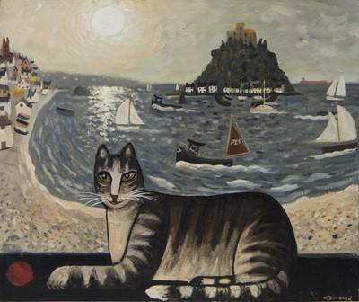 Lot 53 - PLAYFUL IZZY AT PENZANCE, AN OIL BY ALAN FURNEAUX