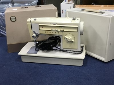 Lot 190 - A LOT OF TWO SINGER PORTABLE SEWING MACHINES