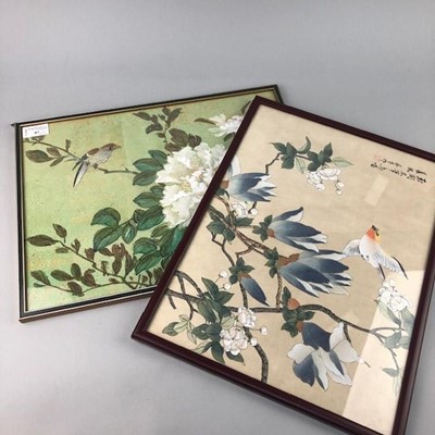 Lot 97 - TWO CHINESE PAINTINGS OF A BIRD IN BOUGH