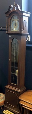 Lot 167 - A REPRODUCTION LONGCASE CLOCK