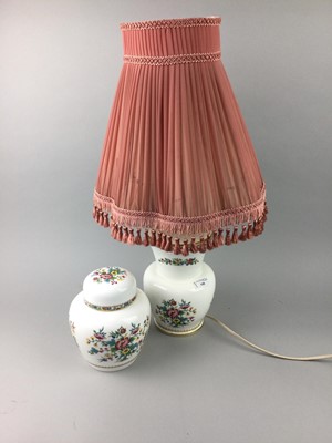 Lot 160 - A COALPORT MING ROSE TABLE LAMP AND OTHER CERAMICS