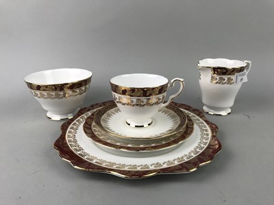 Lot 159 - A COMPOSITE RED AND GILT DECORATIVE TEA SERVICE