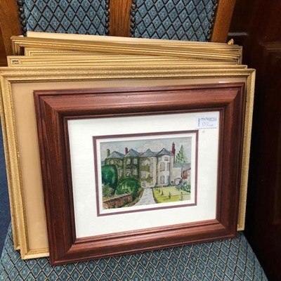 Lot 153 - A LOT OF TWO WATERCOLOURS AND VARIOUS PRINTS