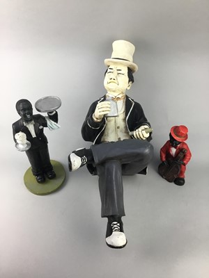 Lot 342 - A GROUP OF RESIN FIGURES AND ENAMEL SIGNS