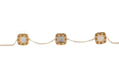 Lot 442 - A ROBERTO COIN 'POIS MOI' MOTHER OF PEARL AND DIAMOND SET BRACELET