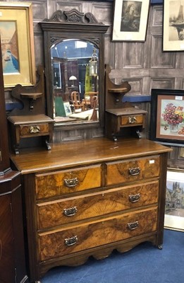 Lot 148 - A VICTORIAN WALNUT DRESSING CHEST