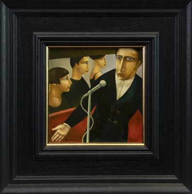 Lot 859 - THE PERFORMER, AN OIL BY IAN MCWHINNIE