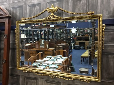 Lot 256 - A REPRODUCTION GILT FRAMED WALL MIRROR OF ADAM DESIGN