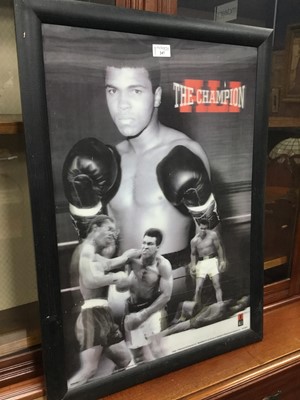 Lot 247 - A FRAMED PRINT OF MOHAMMED ALI