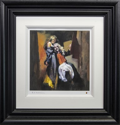 Lot 841 - THE PAINTER WITH ROXANA, ST ANTHONY THEME, A PRINT BY ROBERT LENKIEWICZ