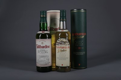 Lot 1476 - TAMNAVULIN-GLENLIVET AGED 10 YEARS AND TULLIBARDINE AGED 10 YEARS