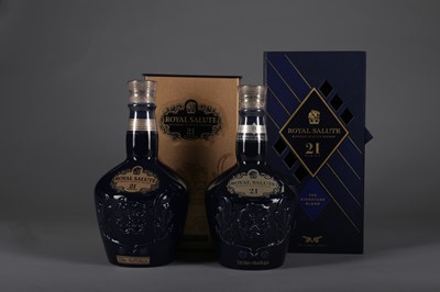 Lot 1491 - CHIVAS REGAL ROYAL SALUTE 21 YEARS OLD SAPPHIRE DECANTER