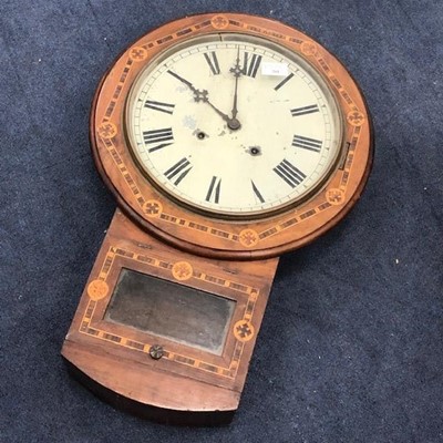 Lot 201 - A VICTORIAN DROP DIAL WALL CLOCK