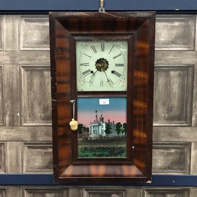 Lot 202 - A 19TH CENTURY AMERICAN SHELF CLOCK