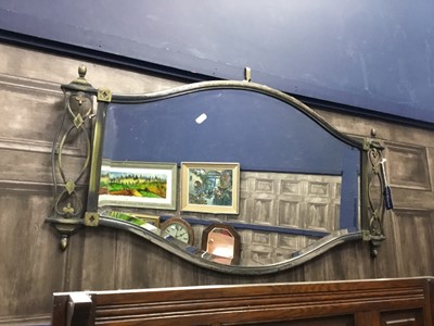 Lot 400 - A 20TH CENTURY BRASS WALL MIRROR