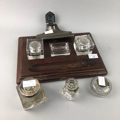 Lot 208 - A VICTORIAN INKSTAND AND OTHERS