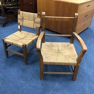 Lot 394 - A CHILD'S ARMCHAIR AND ANOTHER