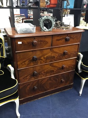 Lot 361 - A VICTORIAN MAHOGANY CHEST OF DRAWERS