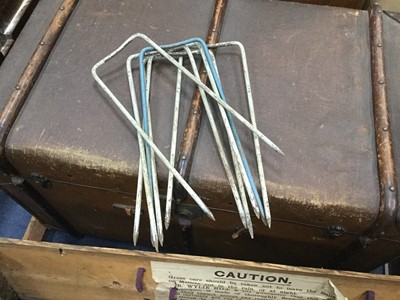 Lot 375 - A VINTAGE CROQUET SET CONTAINED IN A WOOD BOX