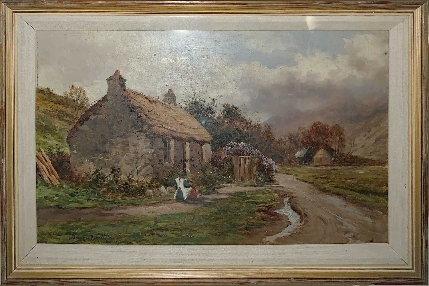 Lot 6 - A HIGHLAND COTTAGE, LOCHABER, AN OIL BY JAMES ALFRED AITKEN