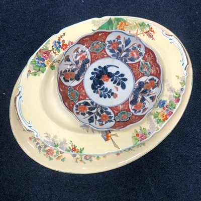 Lot 133 - A CHINESE IMARI PATTERN PLATE ALONG WITH CERAMIC DINNER WARE