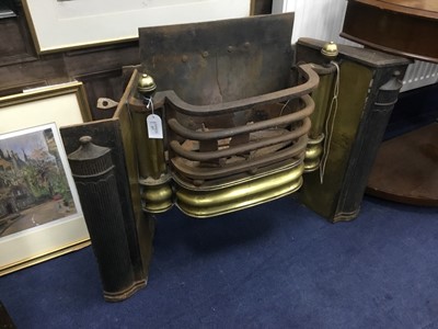 Lot 217 - A VICTORIAN STEEL AND BRASS FIRE GRATE