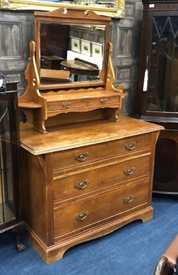 Lot 221 - A VICTORIAN WALNUT DRESSING CHEST