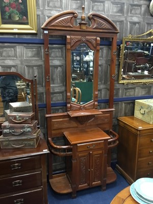 Lot 404 - A REPRODUCTION VICTORIAN STYLE MAHOGANY HALLSTAND