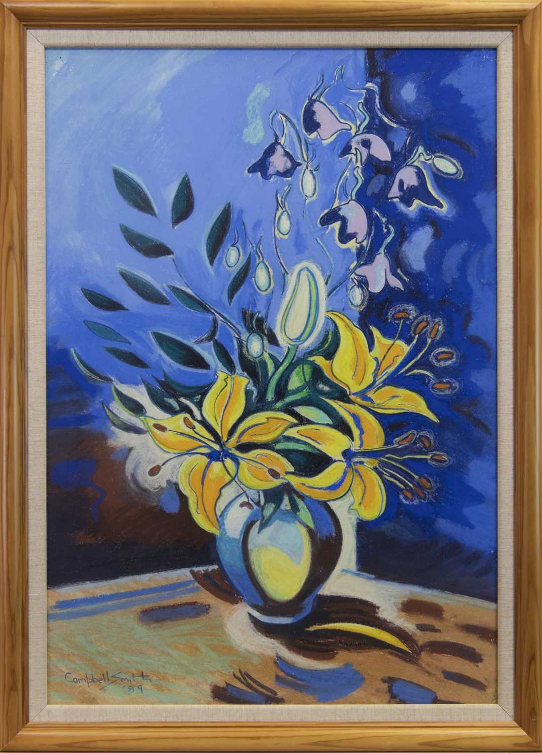Lot 1 - FLORAL STILL LIFE, A PASTEL BY CAMPBELL SMITH
