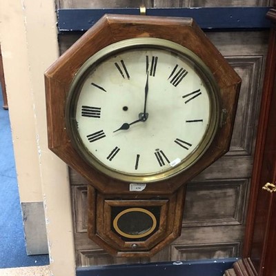 Lot 434 - A MAHOGANY CASED WALL CLOCK