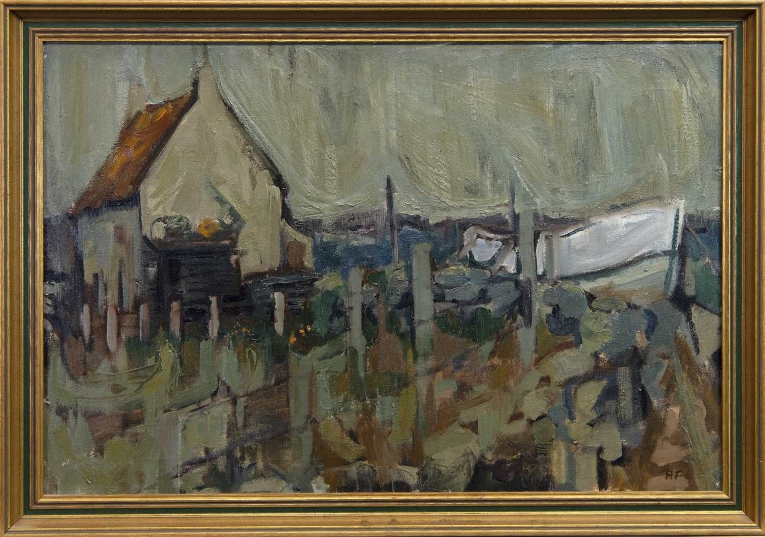 Lot 65 - SEAFARE COTTAGE, AN OIL BY HELEN FIRTH