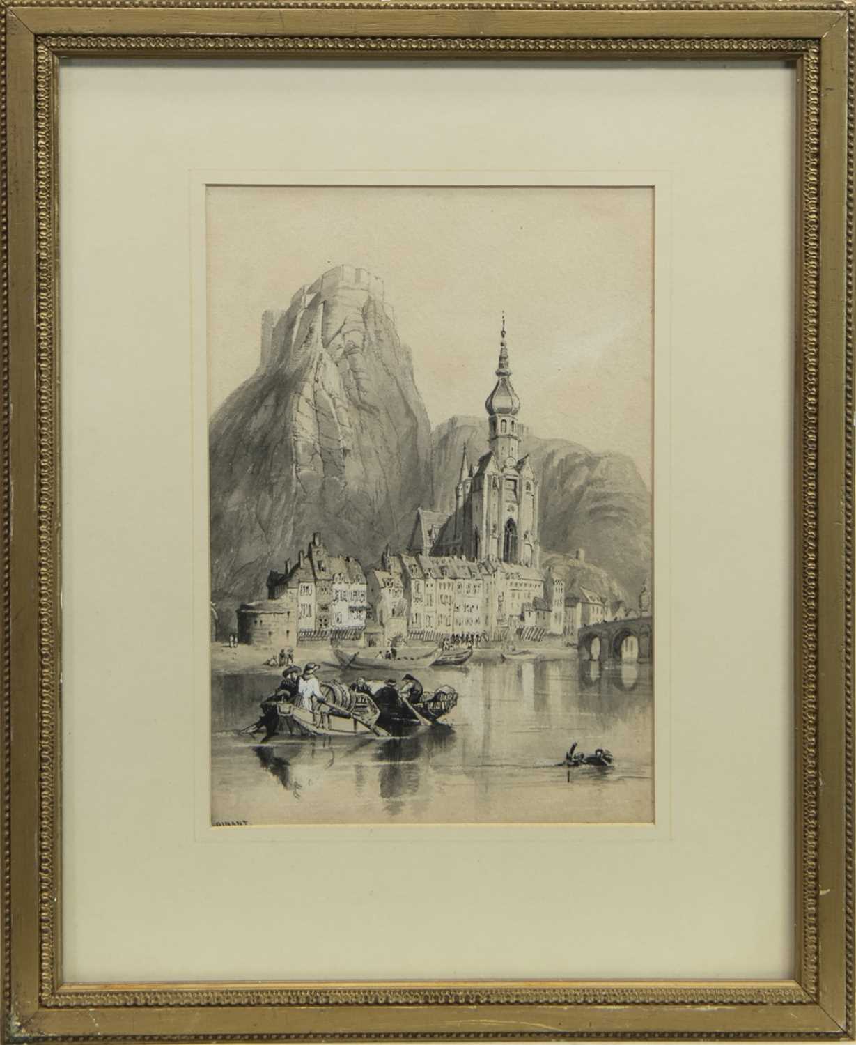 Lot 60 - DINANT, A WATERCOLOUR ATTRIBUTED TO ADOLF ZIEGLER