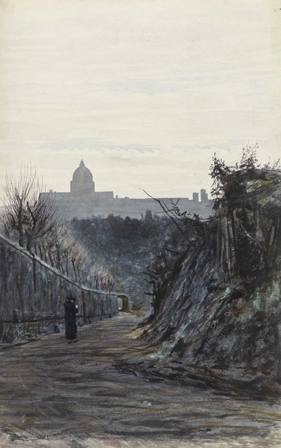 Lot 24 - ACRO SCURE, ROME, A WATERCOLOUR BY GEORGE SHERWOOD HUNTER
