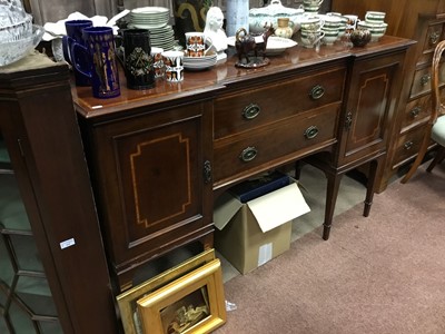 Lot 523 - A SHERATON REVIVAL MAHOGANY SIDEBOARD