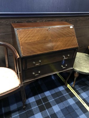 Lot 525 - A EARLY 20TH CENTURY INLAID MAHOGANY WRITING BUREAU