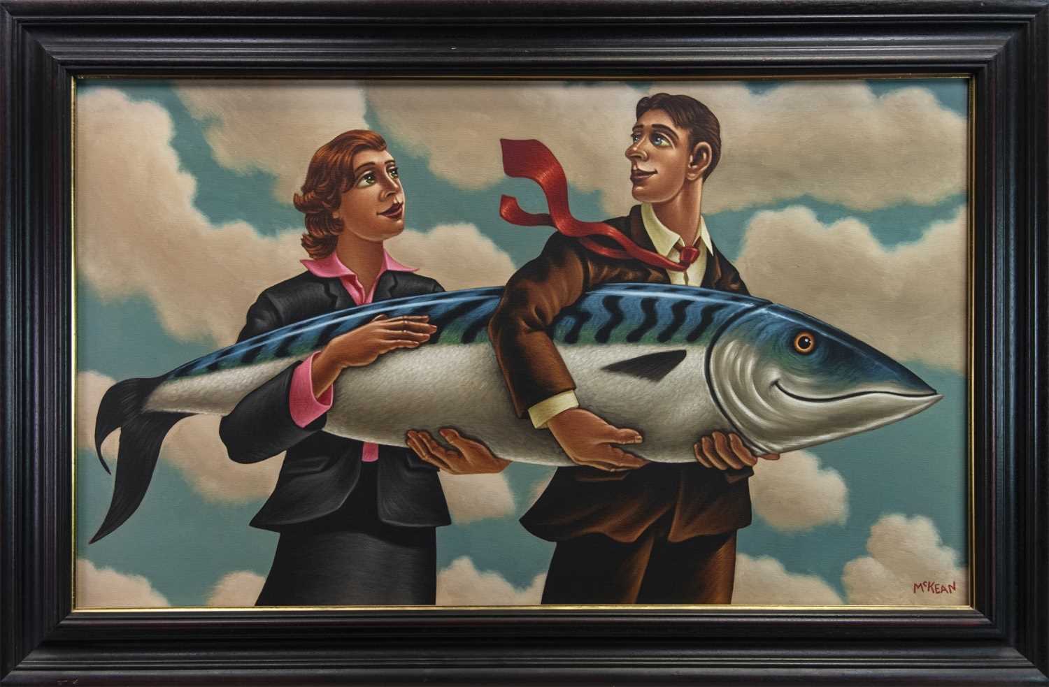 Lot 7 - BIGGER FISH TO FRY, A LARGE OIL BY GRAHAM MCKEAN