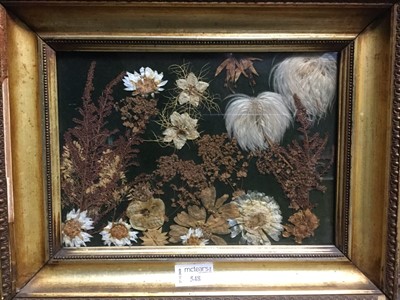 Lot 548 - A 19TH CENTURY PRESSED FLOWER PANEL IN A GILT FRAME