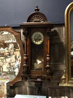 Lot 552 - A LATE VICTORIAN WALNUT WALL CLOCK