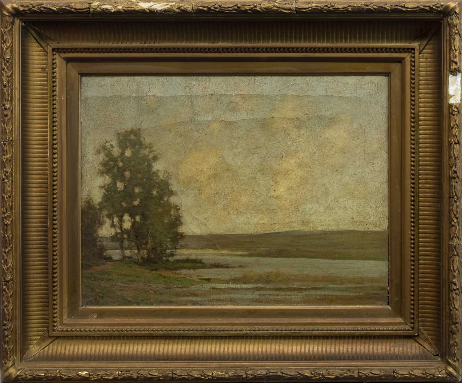 Lot 47 - TREES BY A SHORE, AN OIL BY W MILLER