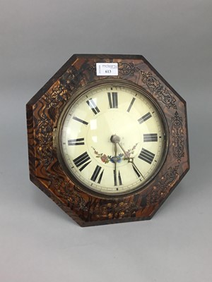 Lot 613 - A VICTORIAN WALL CLOCK