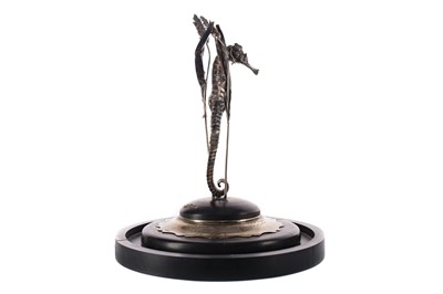 Lot 514 - A WHITE METAL SCULPTURE OF A SEAHORSE