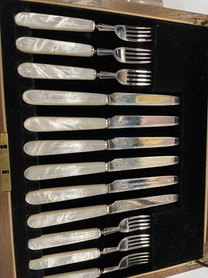 Lot 515 - TWO CASE SETS OF FRUIT KNIVES AND FORKS