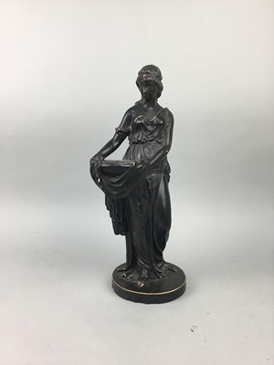 Lot 606 - A PLASTER FIGURE MODELLED AS A CLASSICAL FEMALE AND ANOTHER