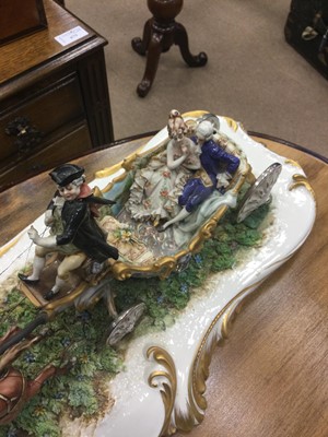 Lot 605 - A CAPO DI MONTE FIGURE GROUP