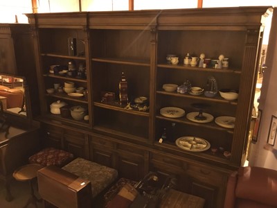 Lot 679 - A STAINED WOOD LIBRARY BOOKCASE